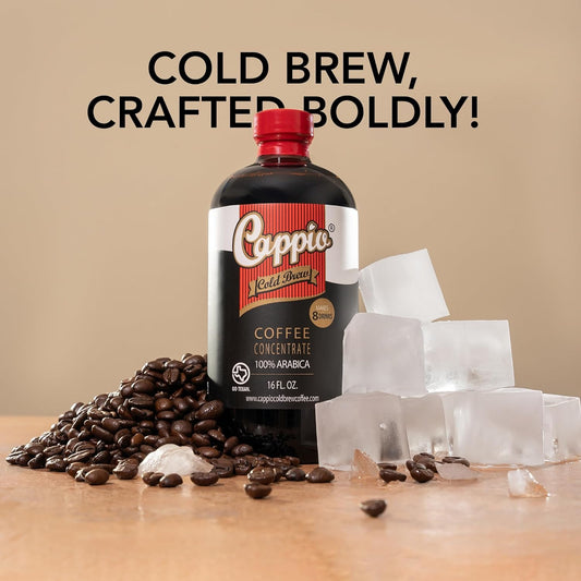 Cappio Cold Brew Concentrate - 1 Pack | Smooth & Versatile Coffee Concentrate | Small-Batch Roasted | 16 Fl Oz