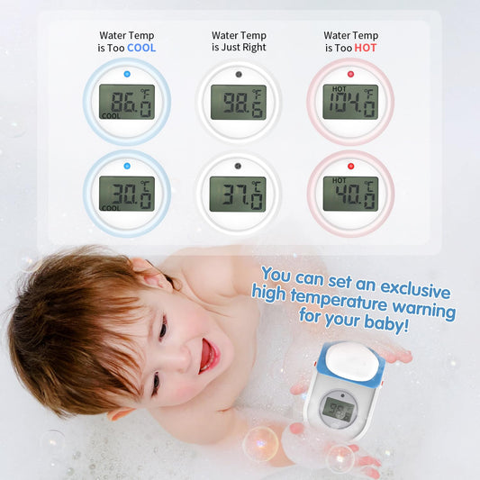 Baby Bath Thermometer for Newborn | Digital Bath Water Temperature Sensor | Infants Bathtub Thermometer with Visual Alarm | Kids Bathing Floating Toy