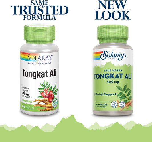 Solaray Tongkat Ali Root 400 mg VCapsules, 60 Count (2 Pack)