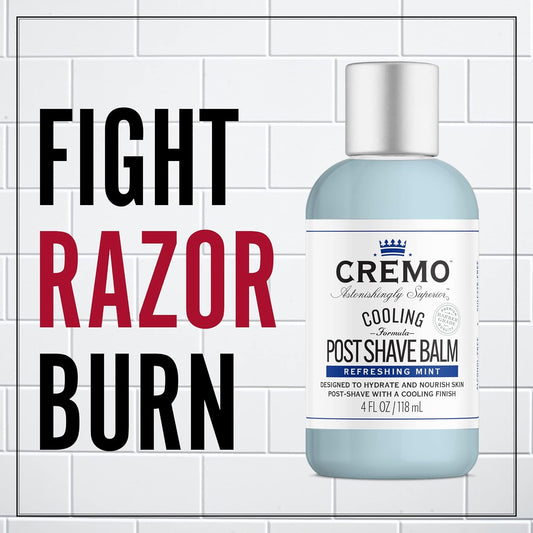 Cremo Cooling Formula Post Shave Balm, Soothes, Cools And Protects Skin From Shaving Irritation, Dryness and Razor Burn, 4 Oz