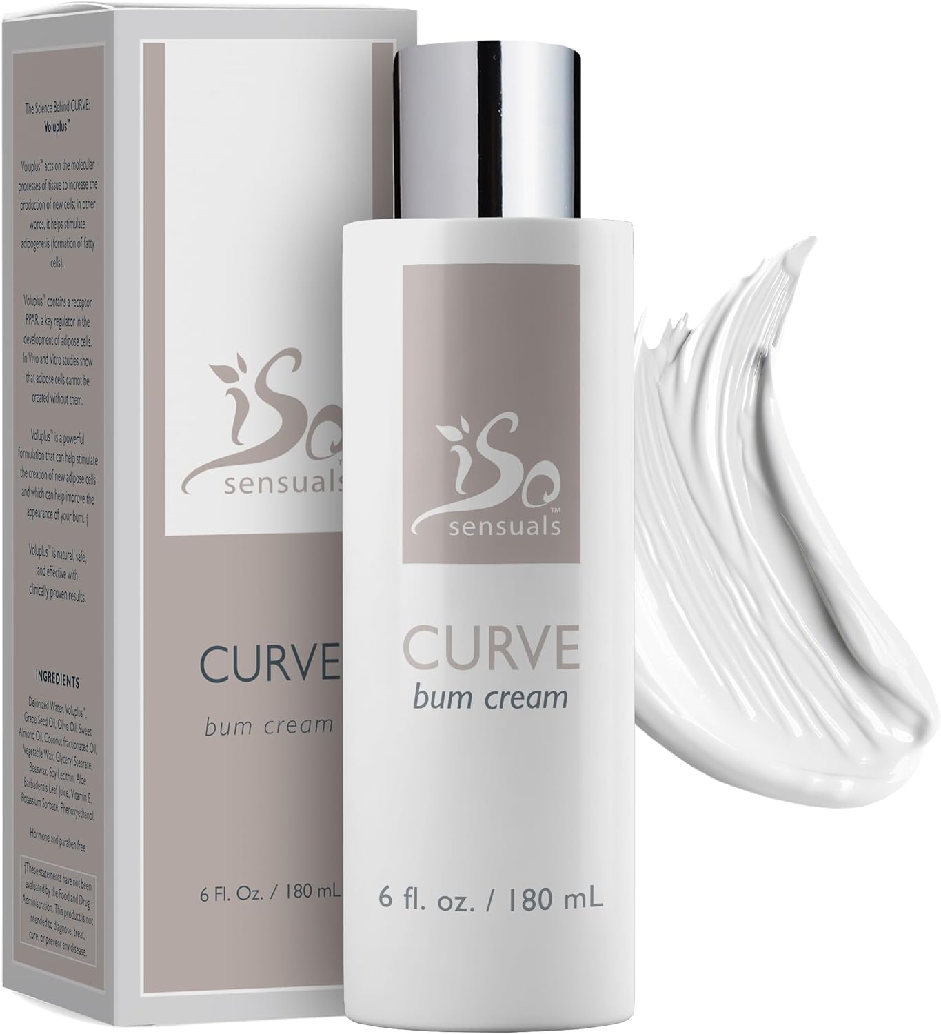 Curve Butt Enhancement Cream - For Women And Men, Natural Growth And Plumping Enhancer, Faster, Thicker, Bigger Results, 2 Month Supply