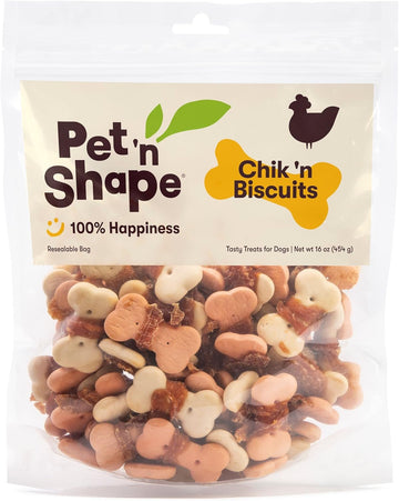 Pet 'N Shape Chik 'N Wrapped Biscuits – Jerky Dog Treats - 1 Pound