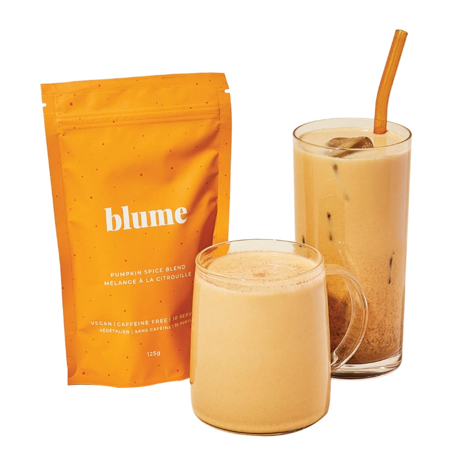 Blume Pumpkin Spice Latte - Superfoods Powdered Latte - Syrup Free, Organic & Vegan Latte - 30 Servings (125G)