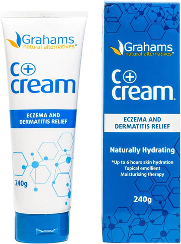 Grahams Natural C+ Eczema Cream - Clinically Proven Eczema Cream For Dry Skin, Inflammation, Dermatitis & Itchy Skin Relief For Adults - With Manuka Honey | Hypoallergenic & Steroid-Free (240G)