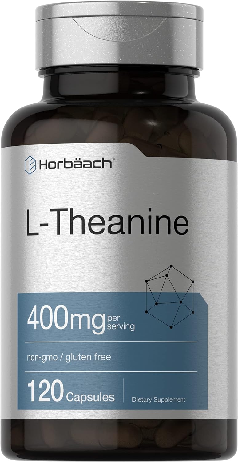 Horbäach L-Theanine | 400mg | 120 Capsules | Non-GMO & Gluten Free