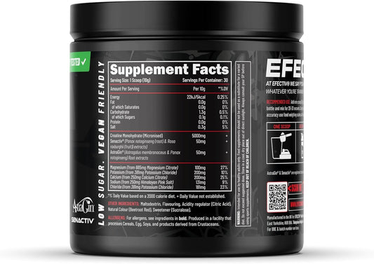 Efectiv Hybrid Creatine Plus Hydration | 5G Creatine Monohydrate Powder | Added Electrolytes | Astrogin For Increased Absorption | 30 Servings | 300 Grams (Mango & Passionfruit)