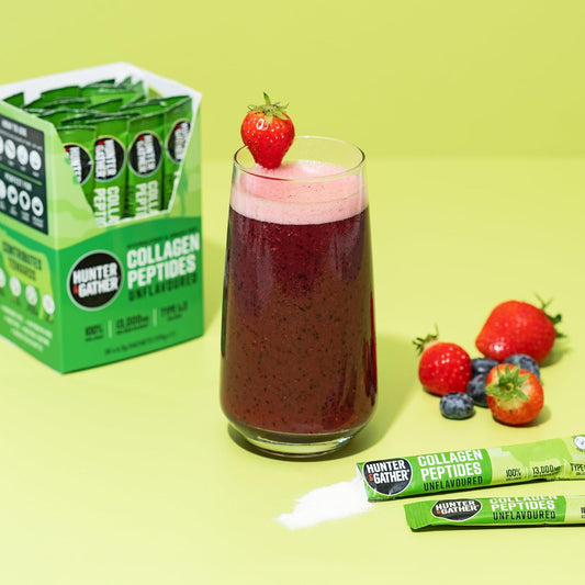 Hunter & Gather Bovine Collagen Powder 30 X 6.5G Sachets | Pure Unflavoured Premium Hydrolysed Bovine Collagen Peptides Powder For Hair Skin Nails Muscles | Collagen Supplements For Women And Men