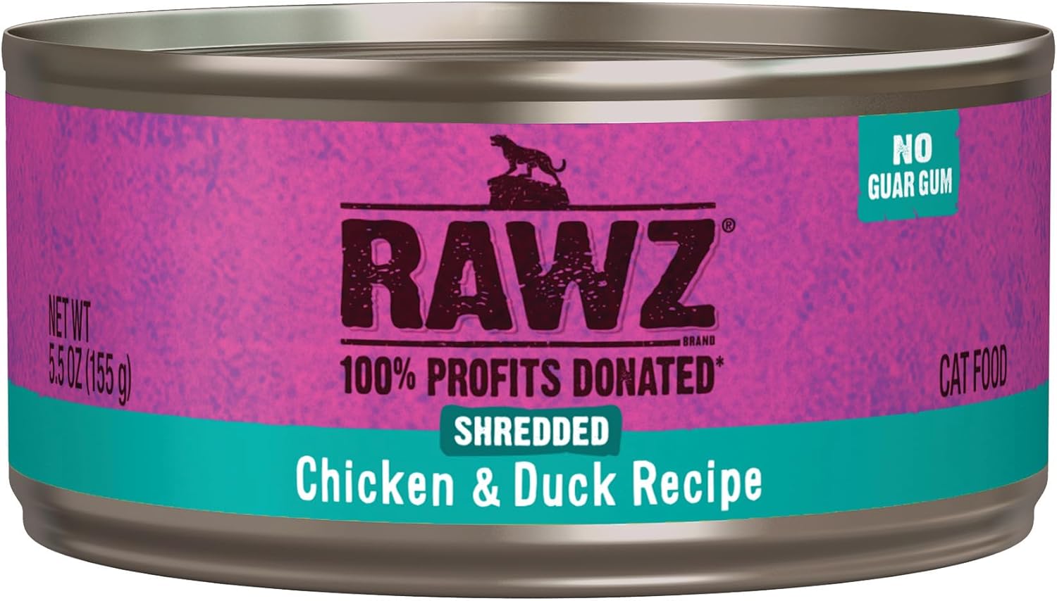 Rawz Natural Premium Shredded Canned Cat Wet Food - Made With Real Meat Ingredients No Bpa Or Gums - 5.5Oz Cans 24 Count (Chicken & Duck)