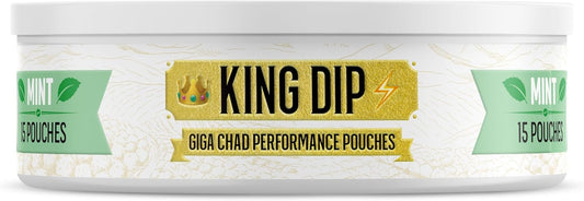 Top Shelf King Dip, Nootropic Energy Caffeine Pouches For Alpha Performance, Focus & Neuro Brain Supplement | Coffee Pouch Alternative (Wintergreen)
