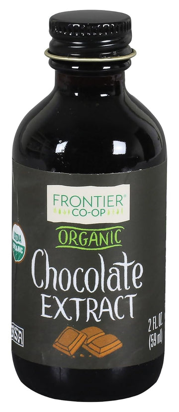 Frontier Co-Op Organic Chocolate Extract, 2 Ounce Glass Jar, Warm Flavor For Desserts, Cheesecake, Coffee And Smoothies