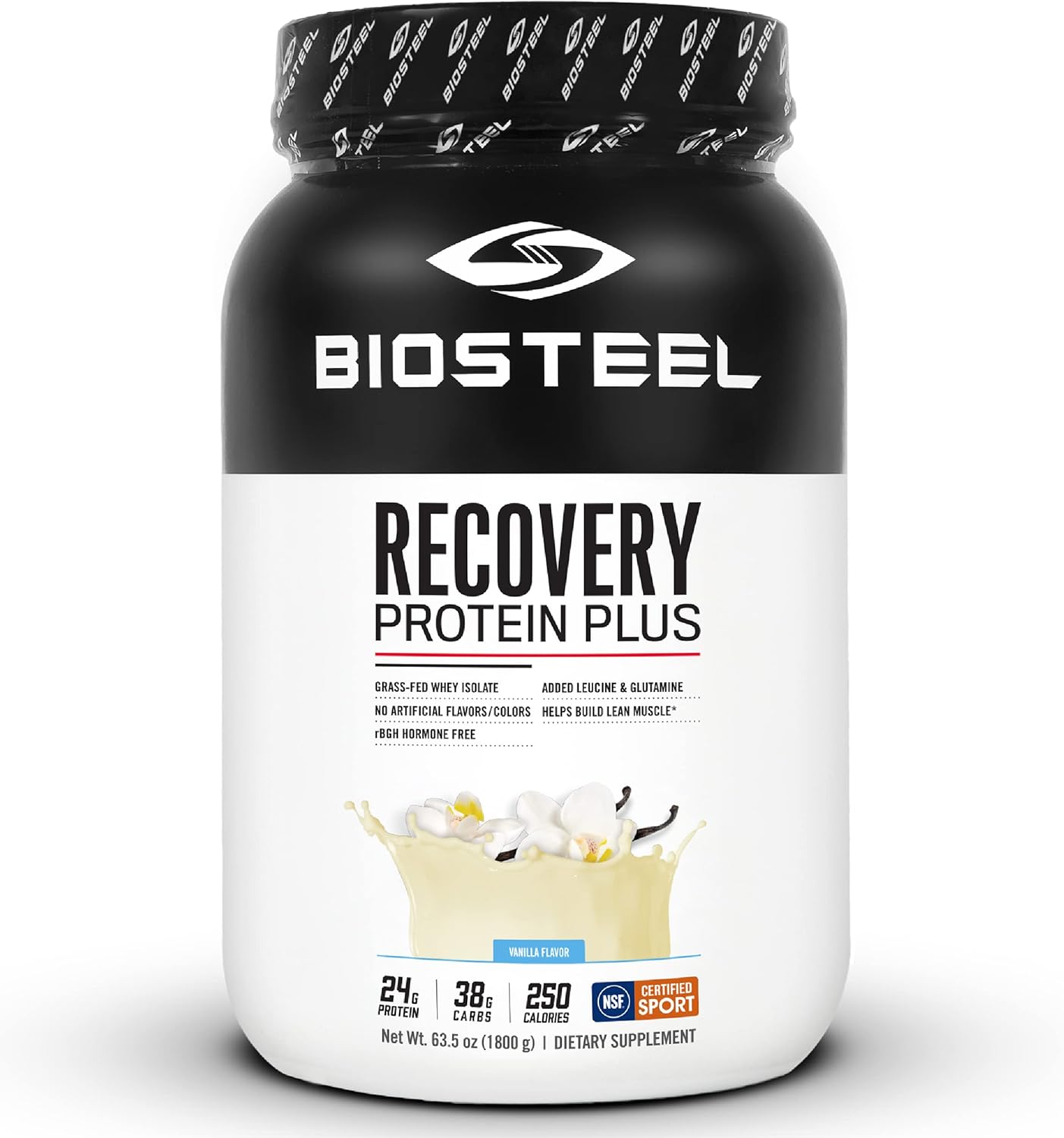 Biosteel Recovery Protein Plus Powder Supplement, Grass-Fed And Non-Gmo Formula, Vanilla, 27 Servings : Health & Household