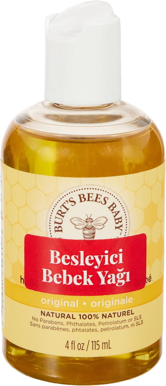 Burt'S Bees Baby Oil, Nourishing Baby Moisturiser With Apricot Oil, Paediatrician-Tested, 115Ml