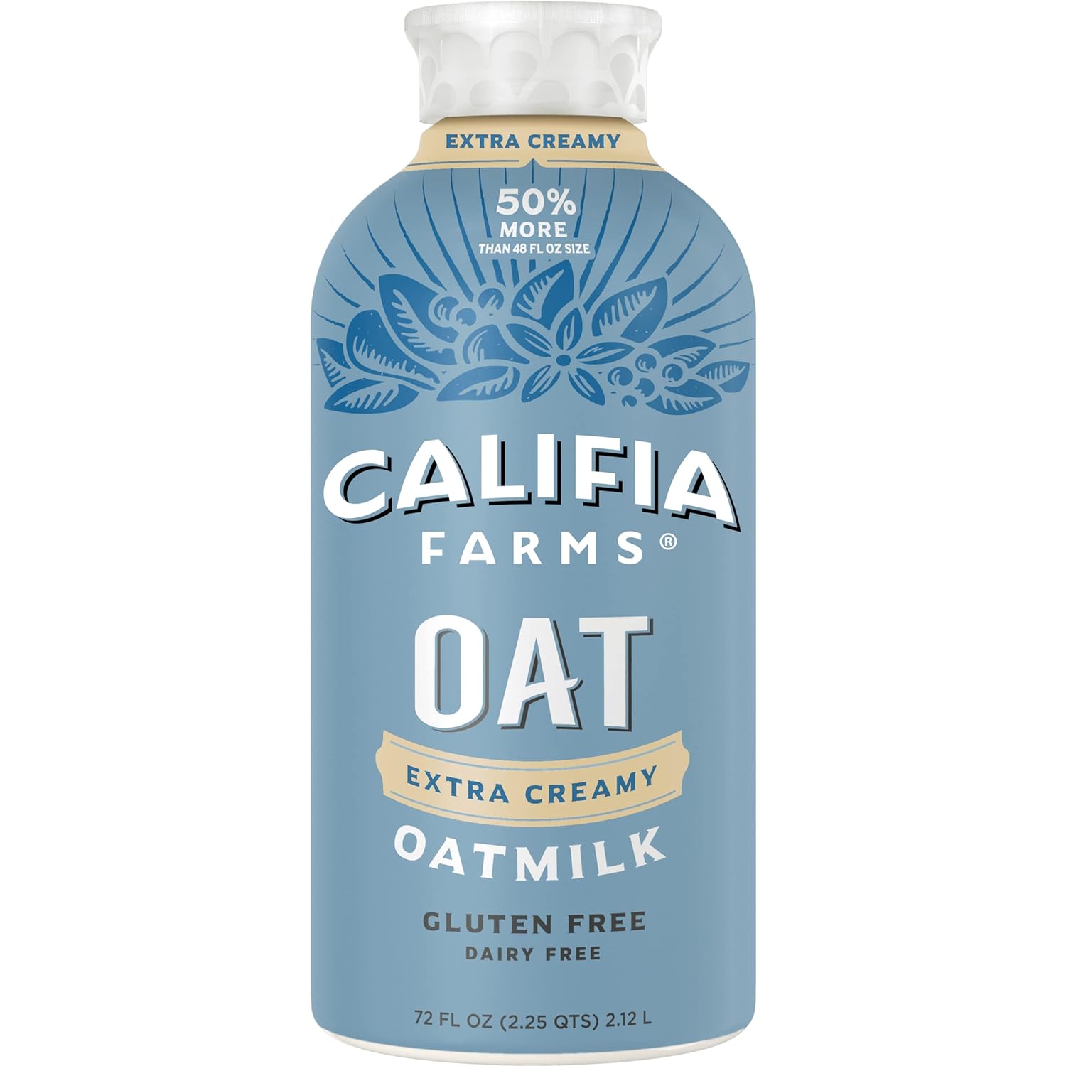 Califia Farms Extra Creamy Oat Milk, 72 Oz, Dairy Free, Plant Based, Vegan, Gluten Free, Non Gmo, High Calcium, Smoothie, Oatmilk