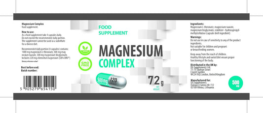 Hepatica Magnesium Complex Per Serving 2000Mg | L-Threonate, Bisglycinate & Taurate | 120 Vegan Capsules | High Strength Magnesium Supplement | No Fillers Or Bulkers