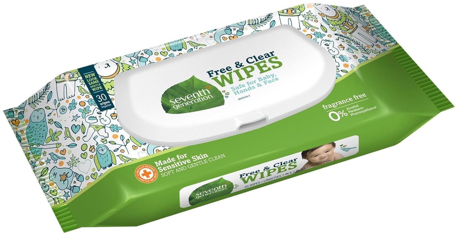 Seventh Generation Free & Clear Travel Baby Wipes 30Ct, 30 Ct
