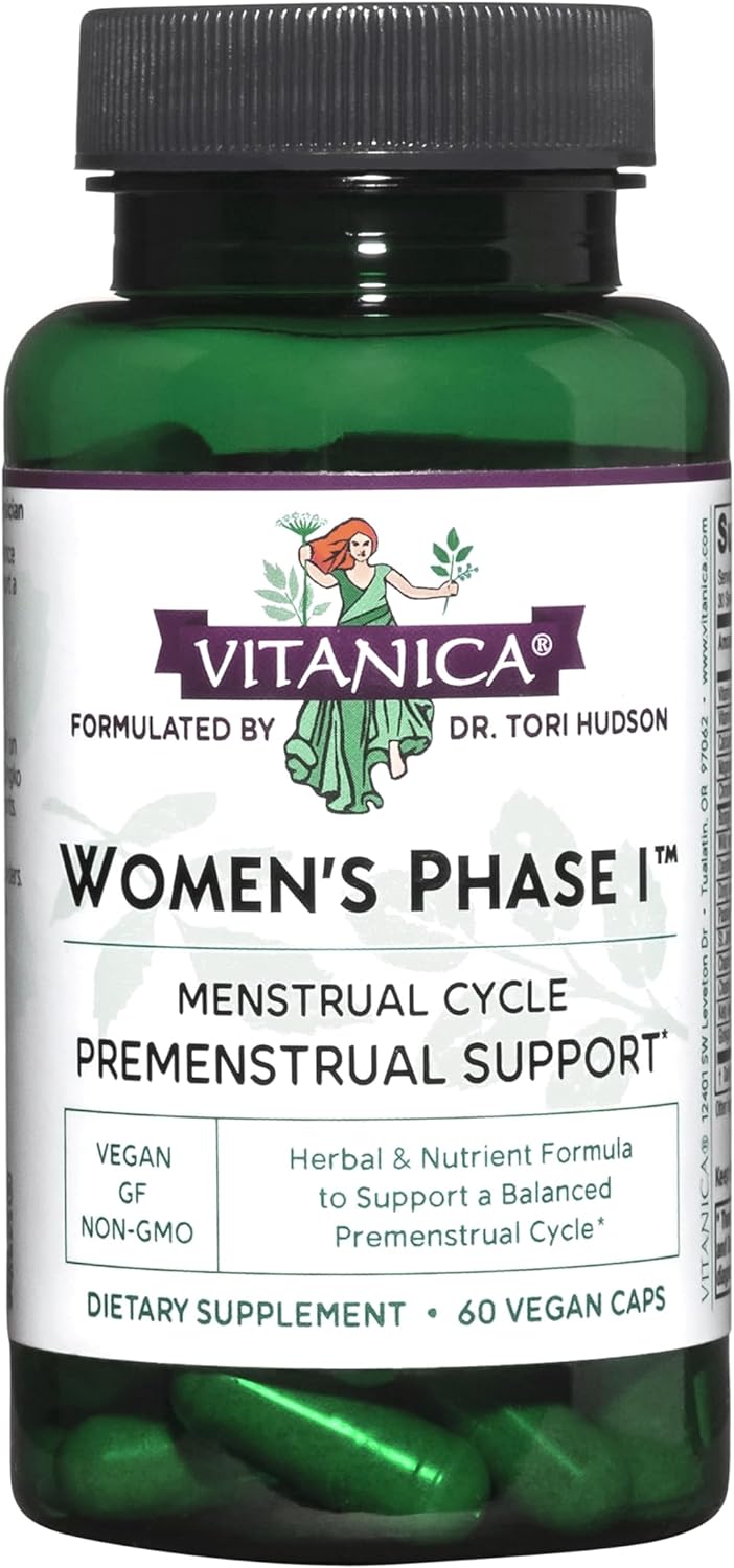 Vitanica Women's Phase I, Premenstrual Support, Vegan, 60 Capsules