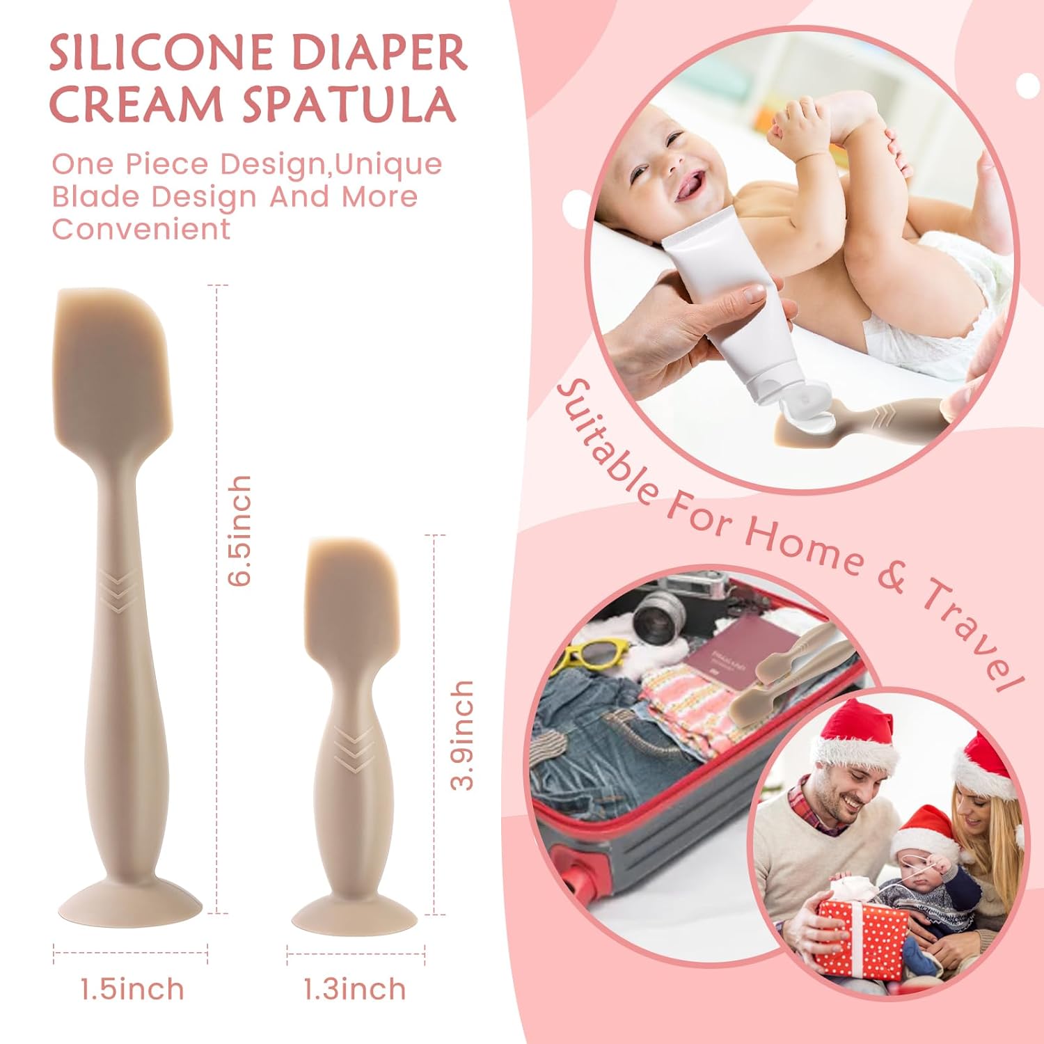 LOTBILL Baby Diaper Cream Spatula, 2 Pack Butt Spatula Baby, Silicone Diaper Cream Applicator, Full-Size + Mini Butt Paste Spatula for Babies, Newborn Baby Necessities, Suitable for Aquaphor, Desitin : Baby