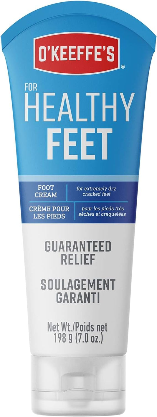 O'Keeffe's for Healthy Feet Foot Cream, Guaranteed Relief for Extremely Dry, Cracked Feet, Clinically Proven to Instantly Boost Moisture Levels, 7.0 Ounce Tube, (Pack of 2)
