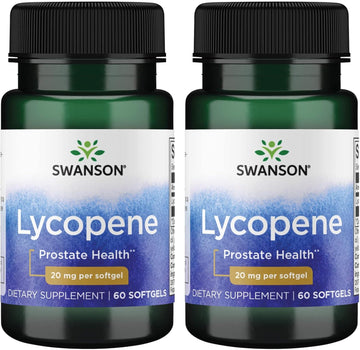 Swanson Lycopene - Natural Supplement Promoting Prostate Health, Heart Health, & Supports Blood Pressure Within The Normal Range - Mens Health Supplement - (60 Softgels) 2 Pack