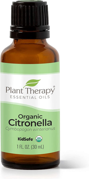 Plant Therapy Citronella Organic Essential Oil 100% Pure, Usda Certified Organic, Undiluted, Natural Aromatherapy, Therapeutic Grade 30 Ml (1 Oz)
