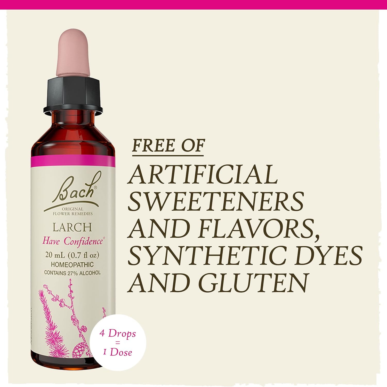Bach Original Flower Remedies, Larch for Confidence, Natural Homeopathic Flower Essence, Holistic Wellness and Stress Relief, Vegan, 20mL Dropper : Health & Household
