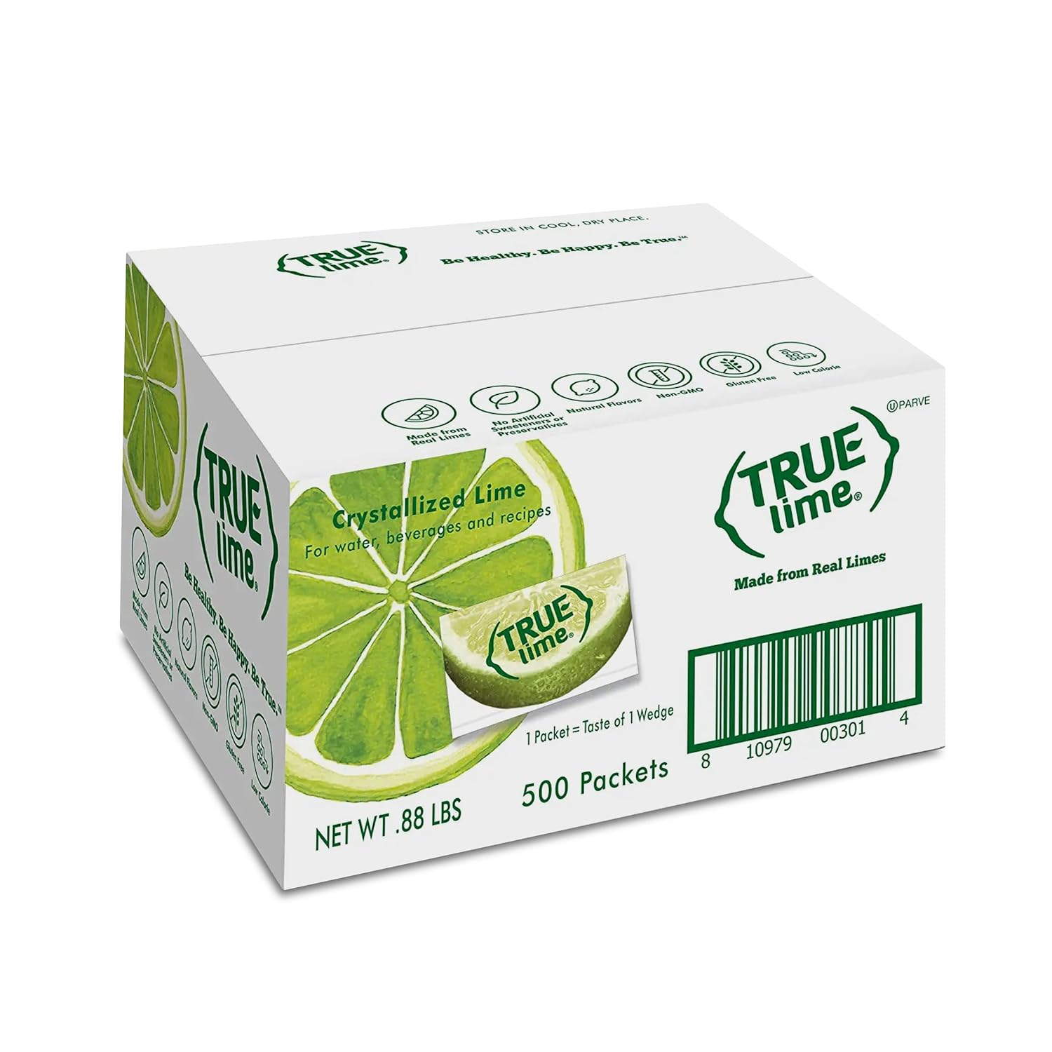 True Lime Water Enhancer, Bulk Pack - 0.03 Ounce, 500 Count (Pack Of 1)| Zero Calorie Unsweetened Flavoring For Bottled Water & Recipes | Flavor Packets Made With Real Limes