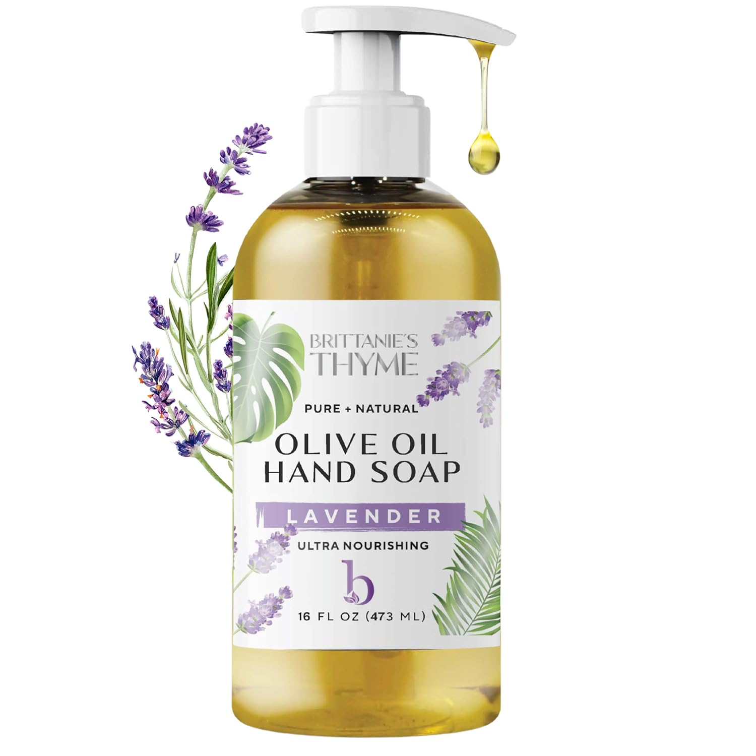 Brittanie'S Pure Organic Castile Liquid Olive Oil Soap Refill, Lavender, 1 Gallon | Face, Body Wash, Dishes, Pets & Laundry | Vegan & Gluten Free Non-Gmo