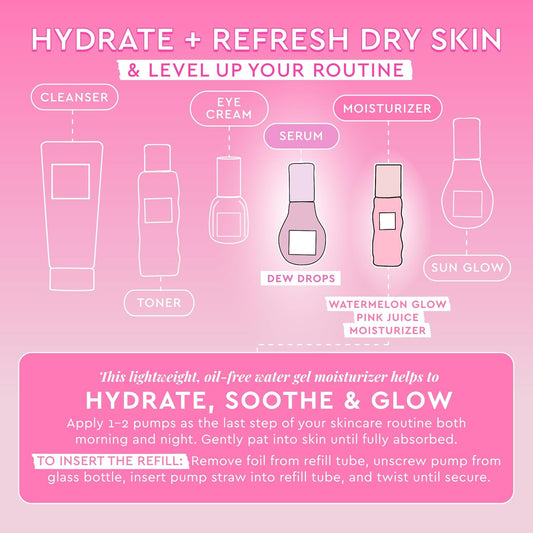 Glow Recipe Niacinamide Dew Drops Brightening Serum (40 Ml) + Pink Juice Hydrating Face Moisturizer (50 Ml) - Lightweight, Fast-Absorbing Daily Moisturizer For Dry Skin