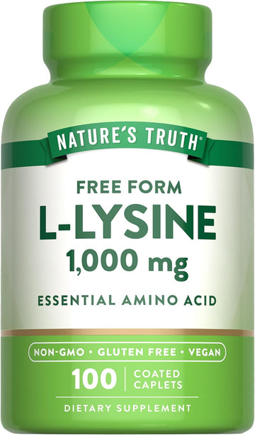 Nature'S Truth L Lysine 1000Mg | 100 Coated Caplets | Free Form | Vegan, Non-Gmo, & Gluten Free Supplement