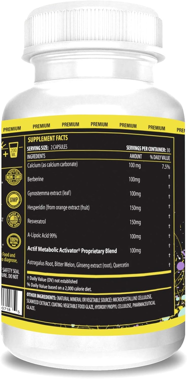 Actif Ampk Advanced Metabolic Activator With 10 Factors, Non-Gmo, Weight Loss And Energy Support, 60 Capsules