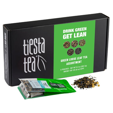 Tiesta Tea - Loose Leaf Green Tea Gift Box | Medium Caffeinated Tea Variety Pack | Make Hot & Iced Tea | 5 Pouches Of Assorted Tea Blends With Chinese Gunpowder, Chinese Jasmine, And Fruity Green Tea