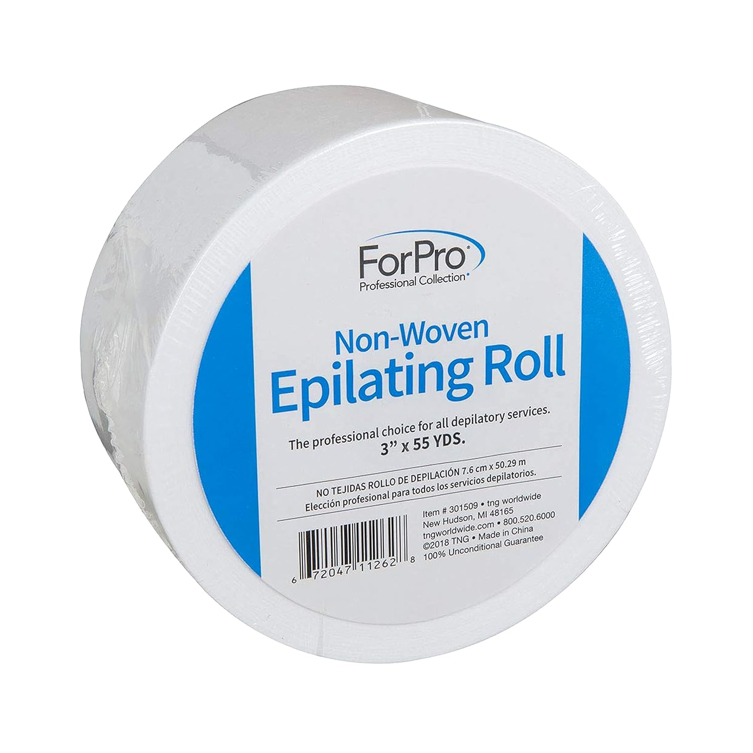 Forpro Non-Woven Epilating Roll For Body And Facial Hair Removal, Tear-Resistant, Lint-Free, 3” X 100 Yards, White