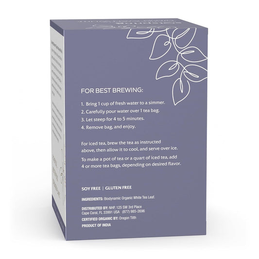 Dr. Mercola Solspring Himalayan White Tea, Crisp Yet Delicate Floral Flavor With Mild Caffeine, 18 Tea Bags (Pack Of 3) Non Gmo, Gluten Free, Soy Free, Usda Organic, Demeter Certified Biodynamic