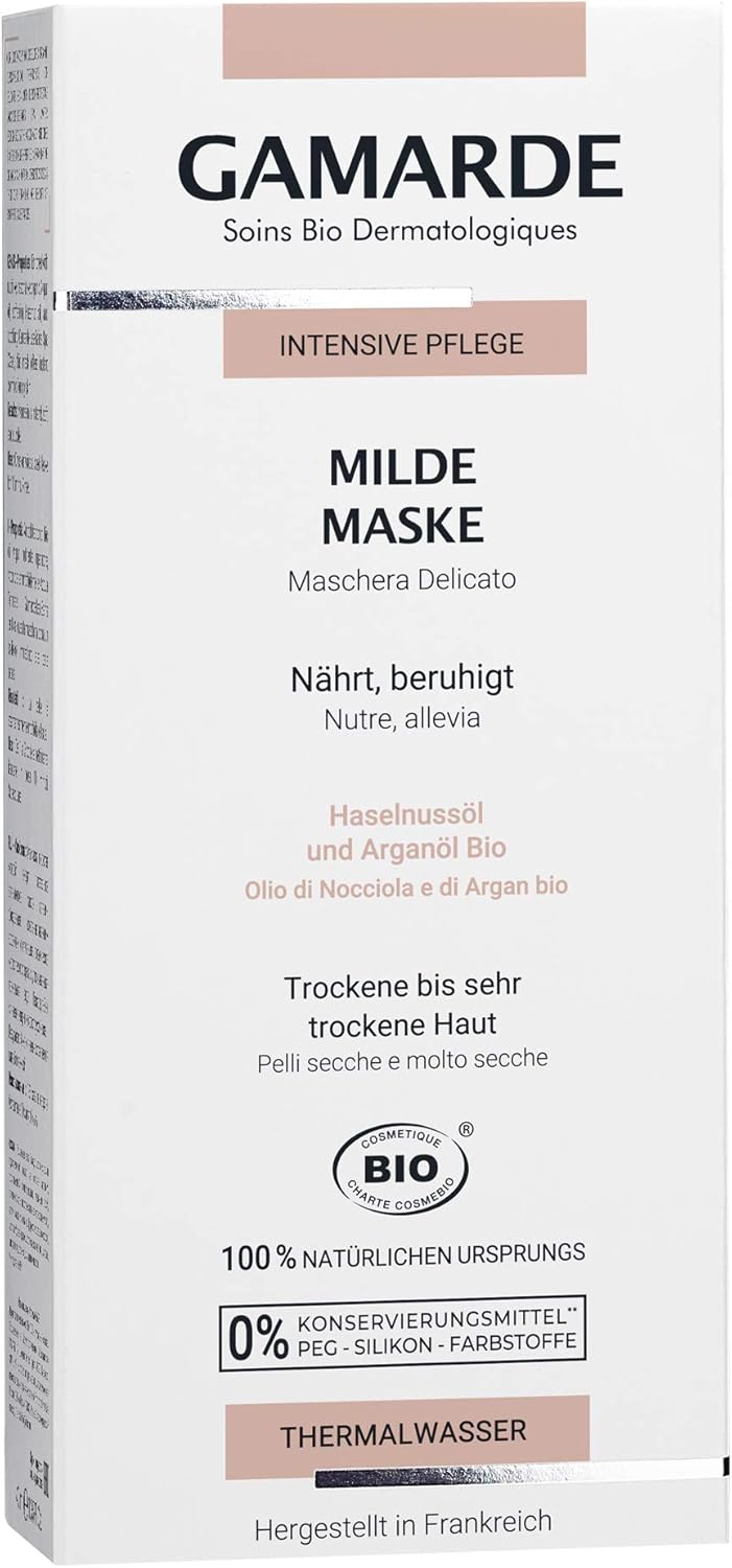 Gamarde Organic Cosmetics: Mild Mask For Dry To Very Dry Skin I Natural Cosmetics Face Mask I Nourishing & Soothing Face Mask I Face Mask I Face Mask Men & Women I Vegan I 40 Ml