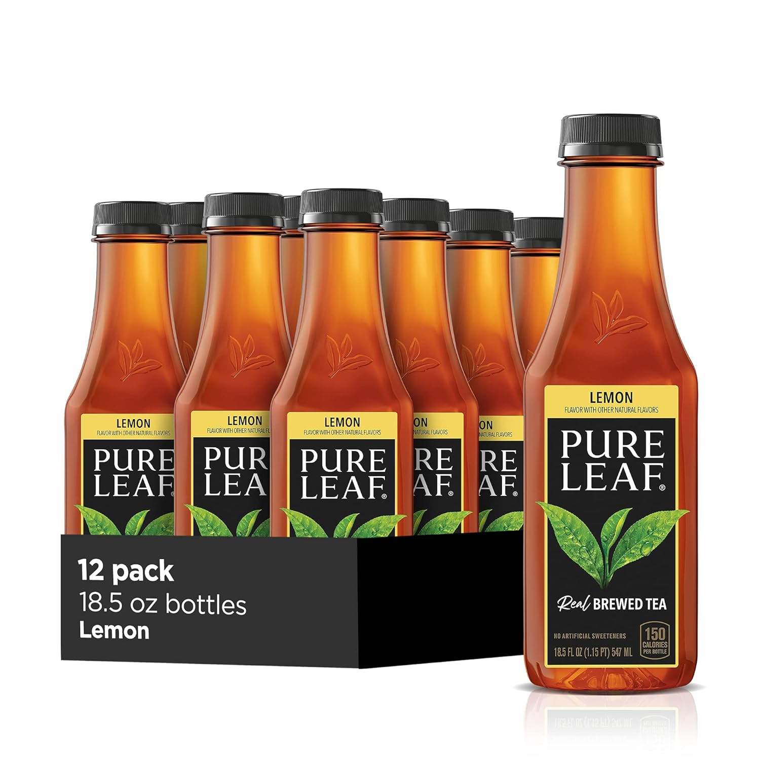Pure Leaf Iced Tea, Sweetened Lemon, Real Brewed Tea, 18.5 Fl Oz Bottles (Pack Of 12)
