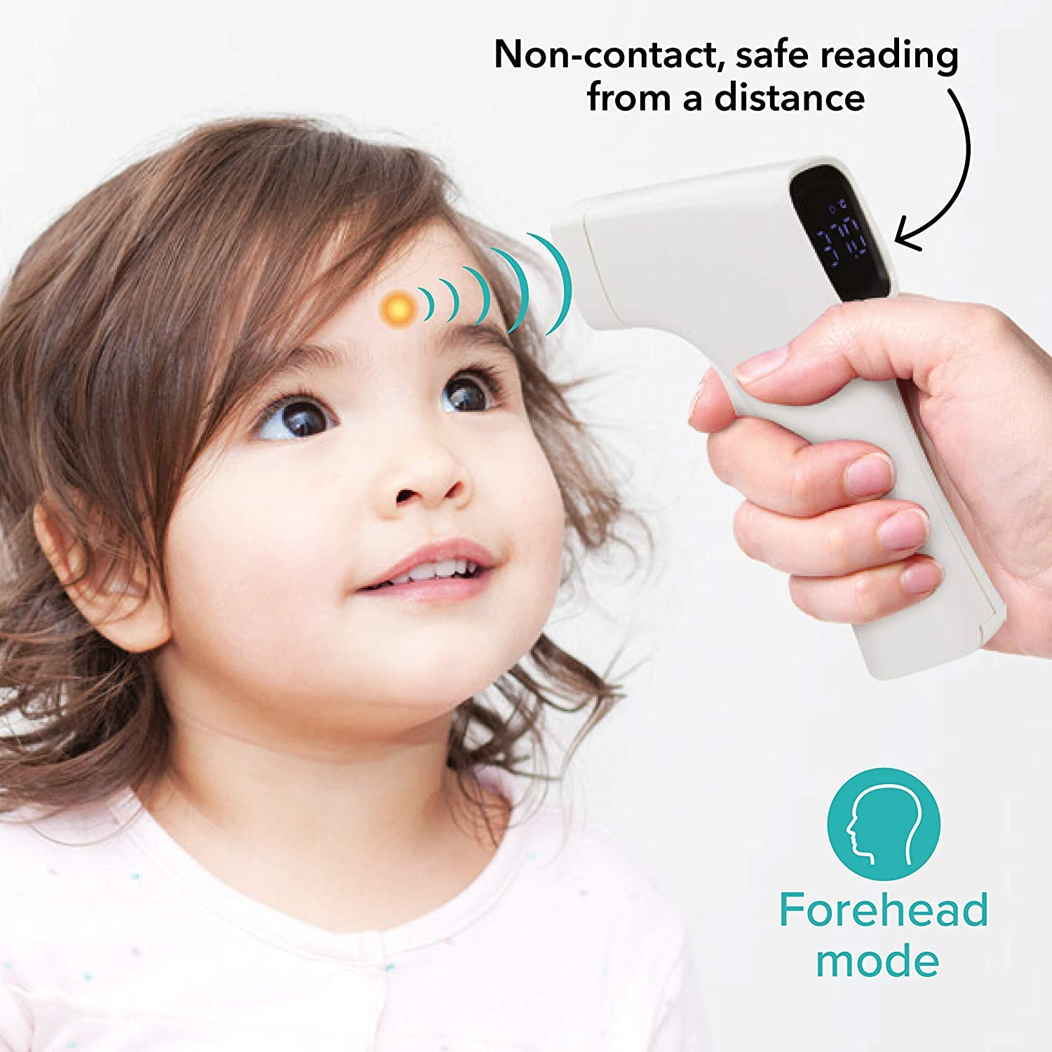 Dr. Talbot'S Easy Handle Non-Contact Infrared Thermometer With Led Screen, Fever Warning Indicator, Accurate 1 S Reading For Baby, Kids, & Adults, White : Industrial & Scientific