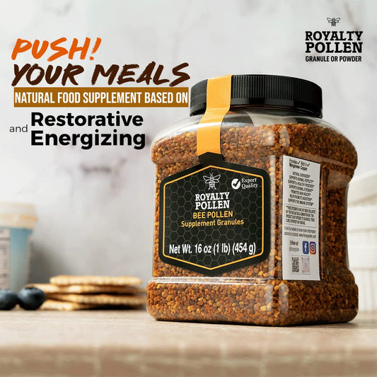 Royalty Pollen Bee Pollen Powder | 100% Pure, Fresh Natural Raw Bee Pollen | Superfood Packed With Antioxidant, Protein, Vitamins | Bee Friendly, Gluten Free