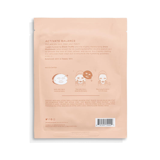 Karuna Skin - Quench Biocellulose Facial Mask For Dry, Dull Skin, Cooling & Rejuvenating Facial Skin Care Products, Hydrating Face Masks With Black Truffle, Sheet Mask For Fine Lines & Wrinkles, 0.74