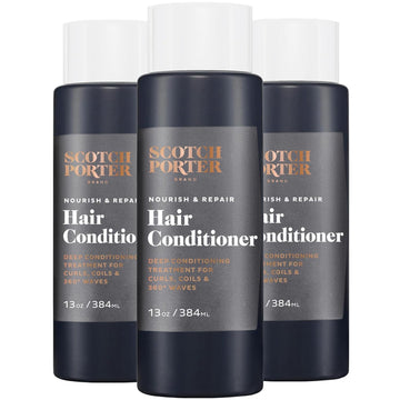 Scotch Porter Nourish & Repair Hair Conditioner for Men | Strengthens, Softens & Prevents Frizz | Formulated with Non-Toxic Ingredients, Free of Parabens, Sulfates & Silicones | Vegan | 13oz – 3 Pack