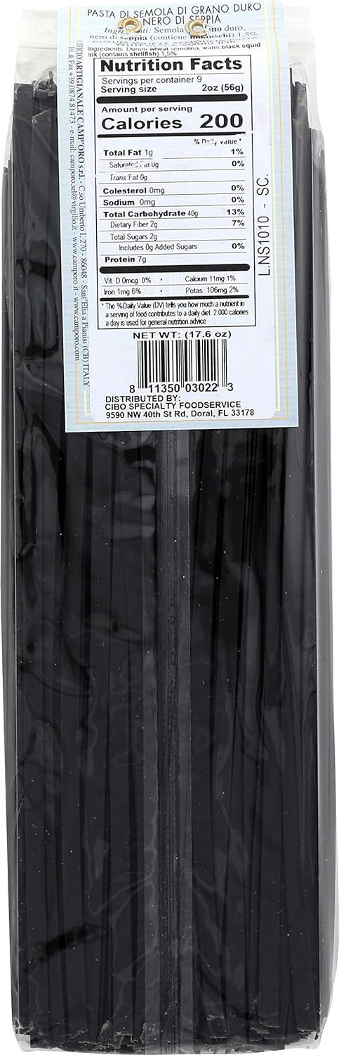 Camp'Oro Black Squid Ink Pasta Pack of 12 Bag