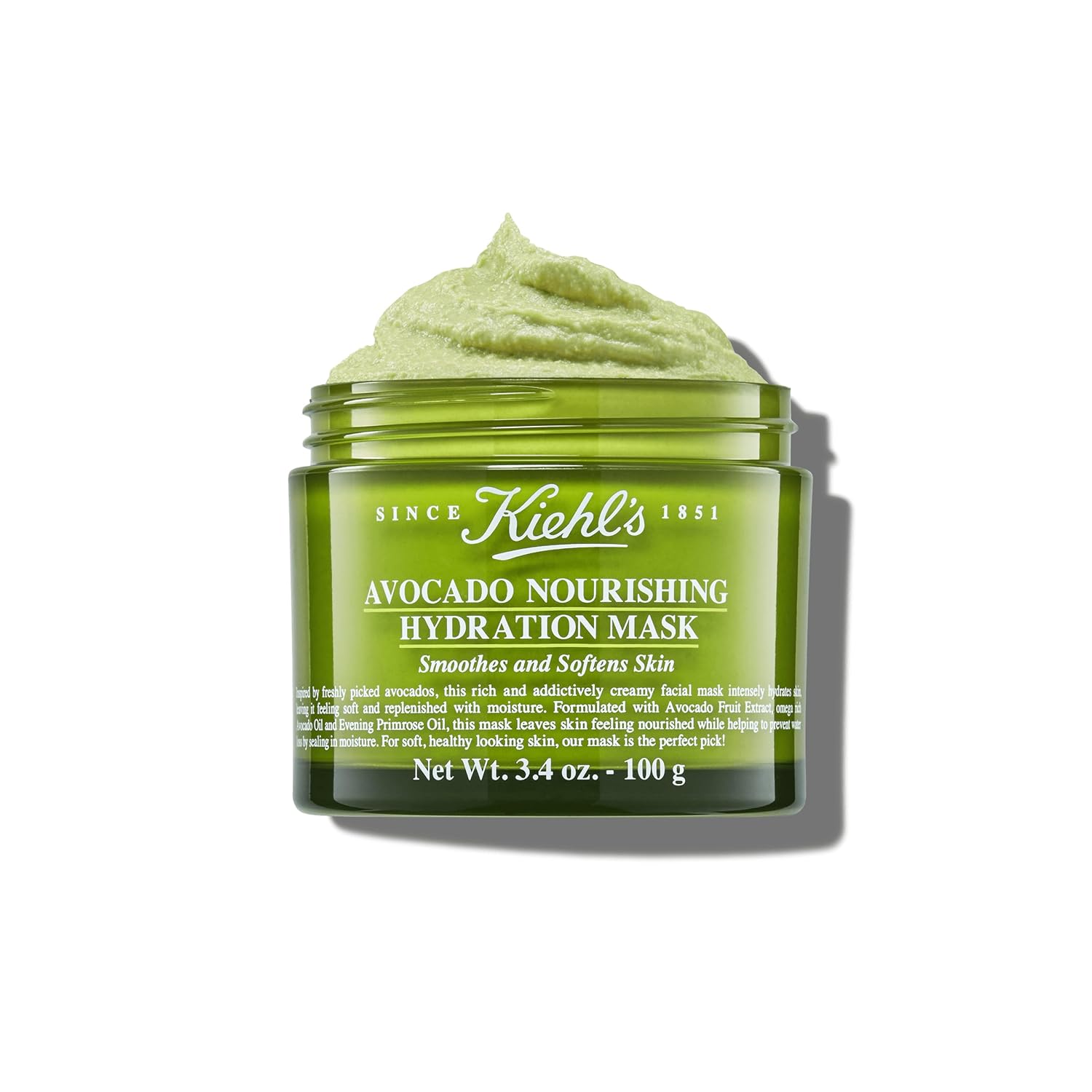 Kiehl'S Avocado Nourishing Hydration Mask, Rich & Creamy Face Mask, Hydrates & Soothes Skin, With Evening Primrose Oil, Maintains Facial Elasticity, Helps Reduce Dryness, Paraben-Free, Fragrance-Free