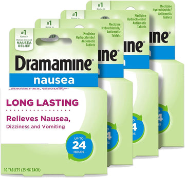 Dramamine Nausea Long Lasting, Nausea Relief, 10 Count, 4 Pack