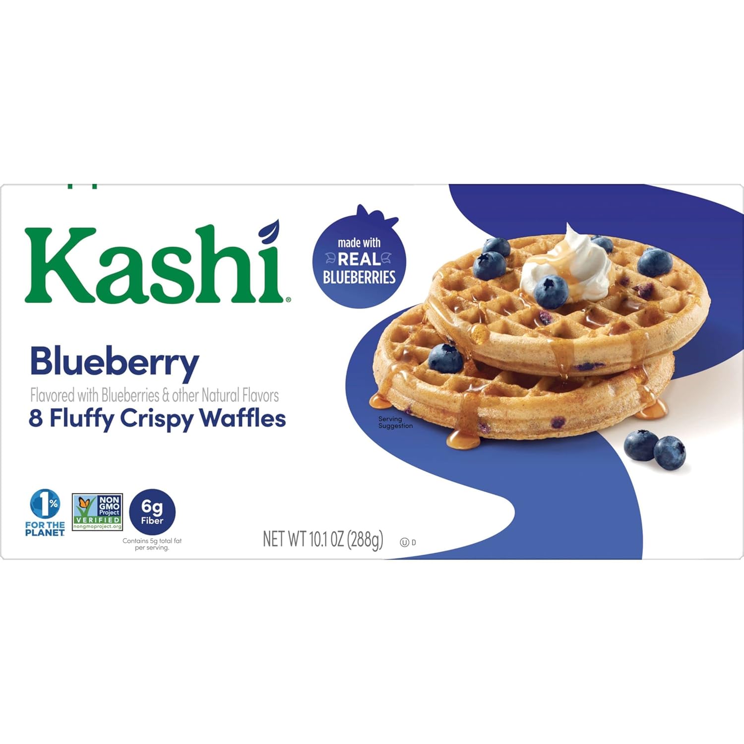 Kashi Frozen Waffles, Vegan, Frozen Breakfast For Kids, Blueberry, 10.1Oz Box (8 Waffles) : Grocery & Gourmet Food