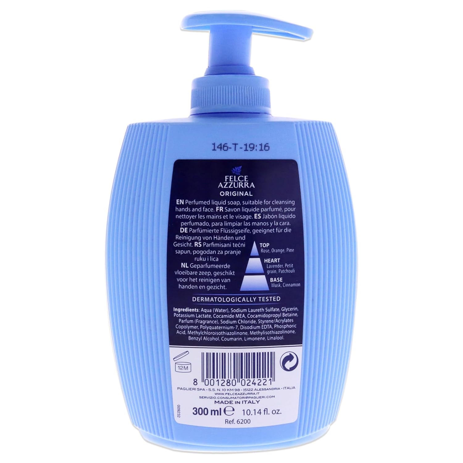 Felce Azzurra Original - The Timeless Essence Liquid Soap - Exclusive And Moisturising Formula - Gently Cleanses Skin - Respects Its Natural Balance - Makes It Suitable For Hands And Face - 10.14 Oz : Beauty & Personal Care