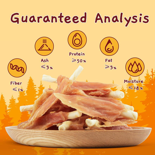 Jungle Calling Dog Treats, Chicken Jerky Wrapped Rawhide Chew Sticks, Long Lasting Chewing Snacks, Hip And Joint Supplement For Dogs With Glucosamine & Chondroitin, 10.6 Oz