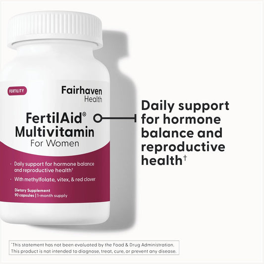 Fairhaven Health Fertilaid For Women | Prenatal Vitamin Fertility Supplements For Women | Conception For Her With Vitex And Folate | Support Cycle Regularity And Ovulation* | 90 Vegan Capsules