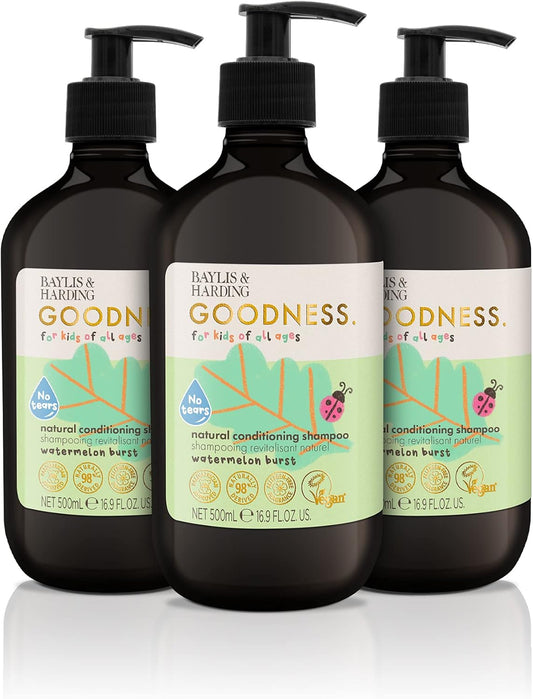 Baylis & Harding Goodness Kids Toiletries Bundle: 3 X 500 Ml Shampoo & 3 X 500 Ml Bubble Bath (6 Bottles) - Vegan Friendly