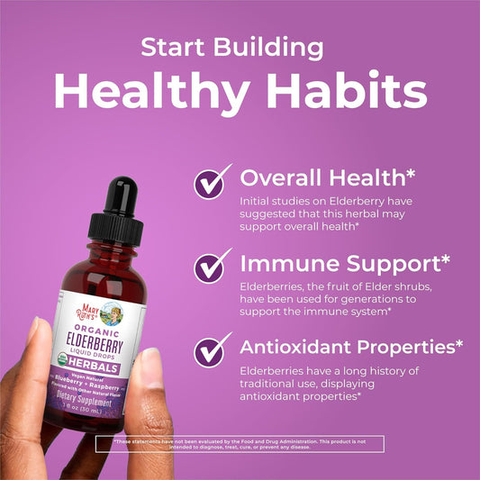 Maryruth'S Elderberry Syrup - Usda Organic, Sugar Free Immune Support Supplement For Adults & Kids, Ages 1+, Vegan, Non-Gmo, Immune Boosters, Clean Label Project Verified, 1 Fl Oz
