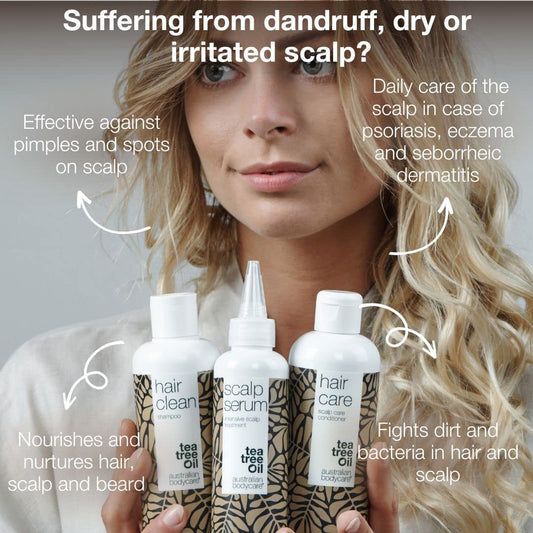 Australian Bodycare Scalp Treatment Set Of 3 | Tea Tree Oil Scalp Treatments For Dry Itchy Flaky Scalp & And Spots On Scalp | Inside: Scalp Serum 5.07Oz + Shampoo 8.4Oz + Conditioner 8.4Oz