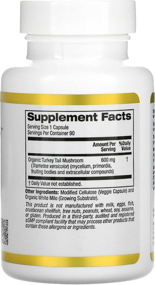 California Gold Nutrition Full-Spectrum Turkey Tail, 90 Plantcaps